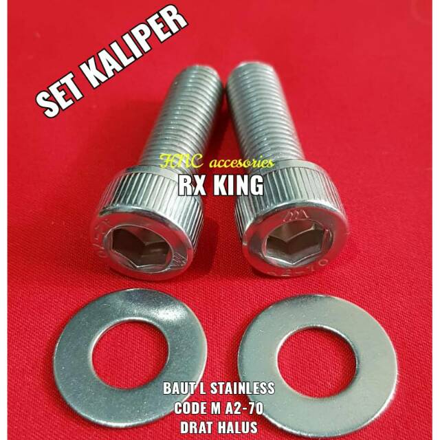 Baut L Stainless  304 Set Kaliper RX KING Baut Drat Halus