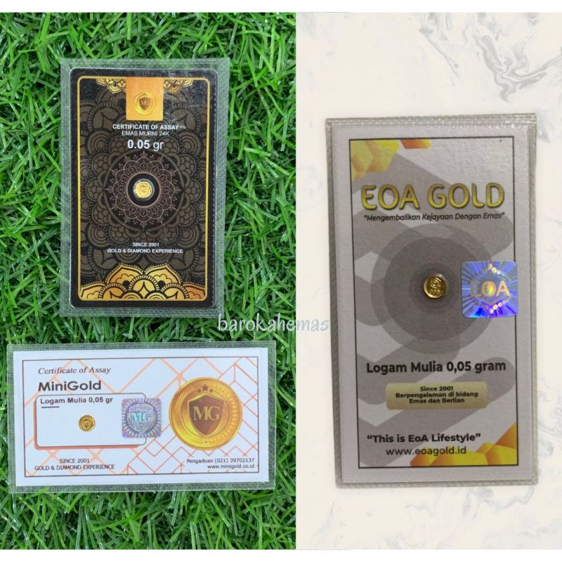 barokahemas 0,05 gram EOA Gold MINI Gold Logam Mulia Emas Murni 24 karat