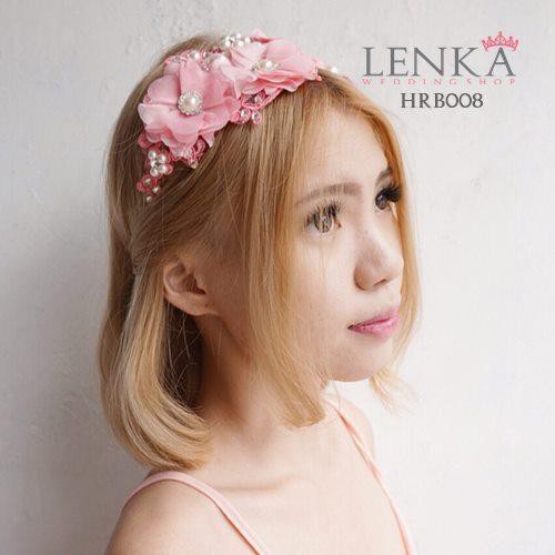 [READY STOCK] AKSESORIS WEDDING PERNIKAHAN PENGANTIN HAIRPIECE PINK HRB008