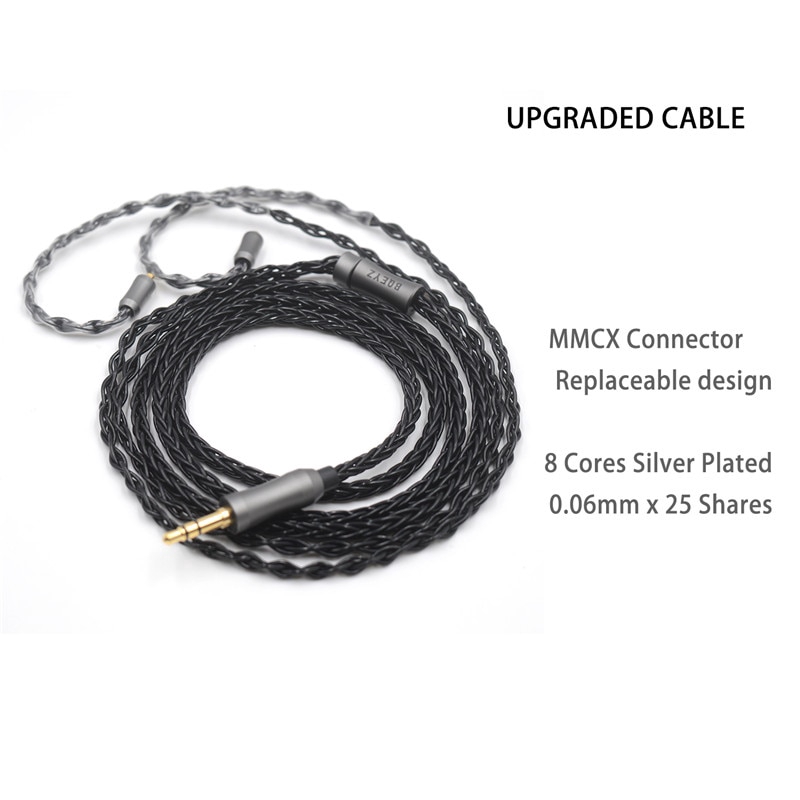 Bqeyz Kabel Konektor MMCX 8 Core Silver plated 0.78mm Untuk BQ3 spring KC2 KB1 S2 T2 F3 N1 KING