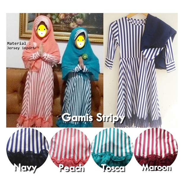 Baju Gamis Anak Stripy