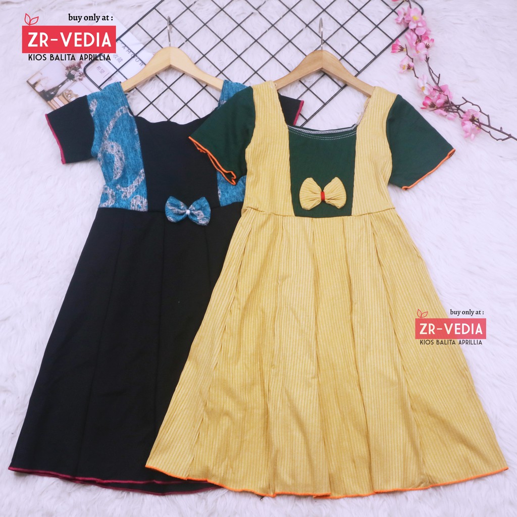 Dress Nadine uk Bayi - 8 Tahun / Pakaian Baju Cewek Dres Pesta Import Baby Perempuan Murah Harian