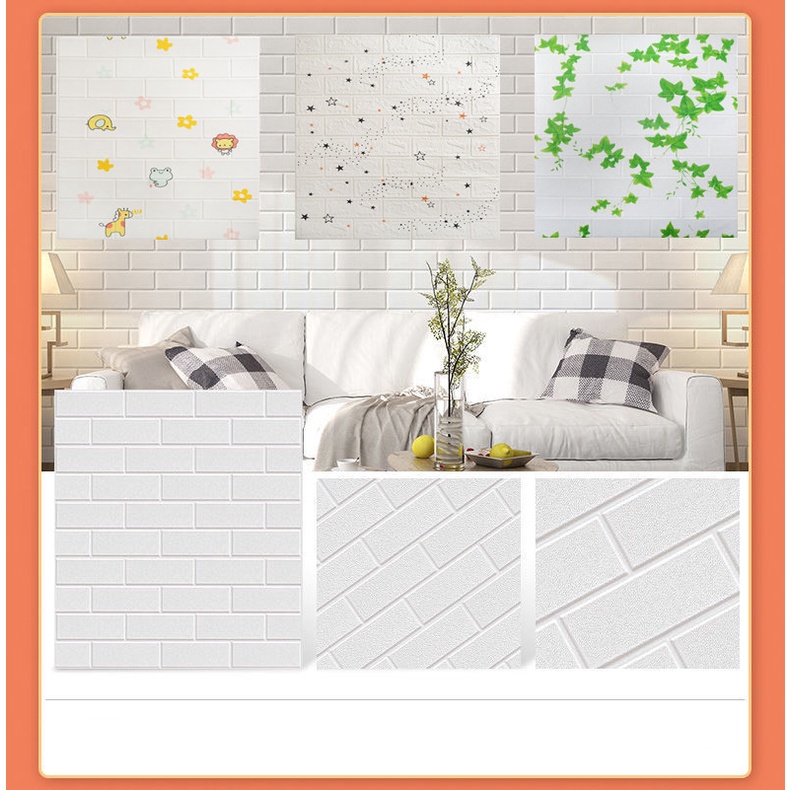 Wallpaper Sticker Dinding / Wallfoam 3D Emboss Dekorasi Kamar Rumah  Motif Seri Anak