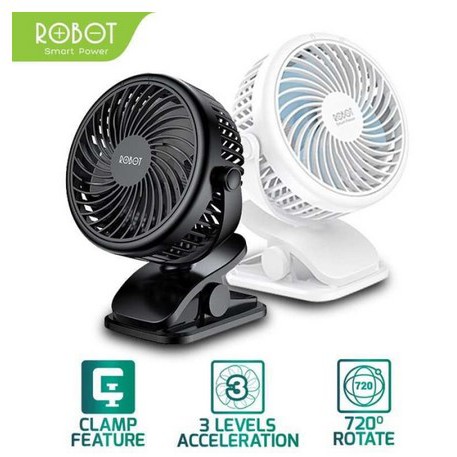 ITSTORE Robot Mini Fan Portable Clip RT-BF10 720 Degree Rotation Kipas Angin