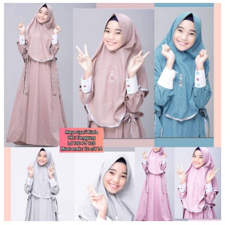 MAYA SYARI | FASHION MUSLIM | GAMIS REMAJA | BAJU ANAK | DRESS REMAJA Umur 11-14 Tahun