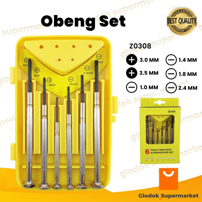 Obeng Set 6pcs Screwdriver Plus Minus Reparasi Tools Z0308