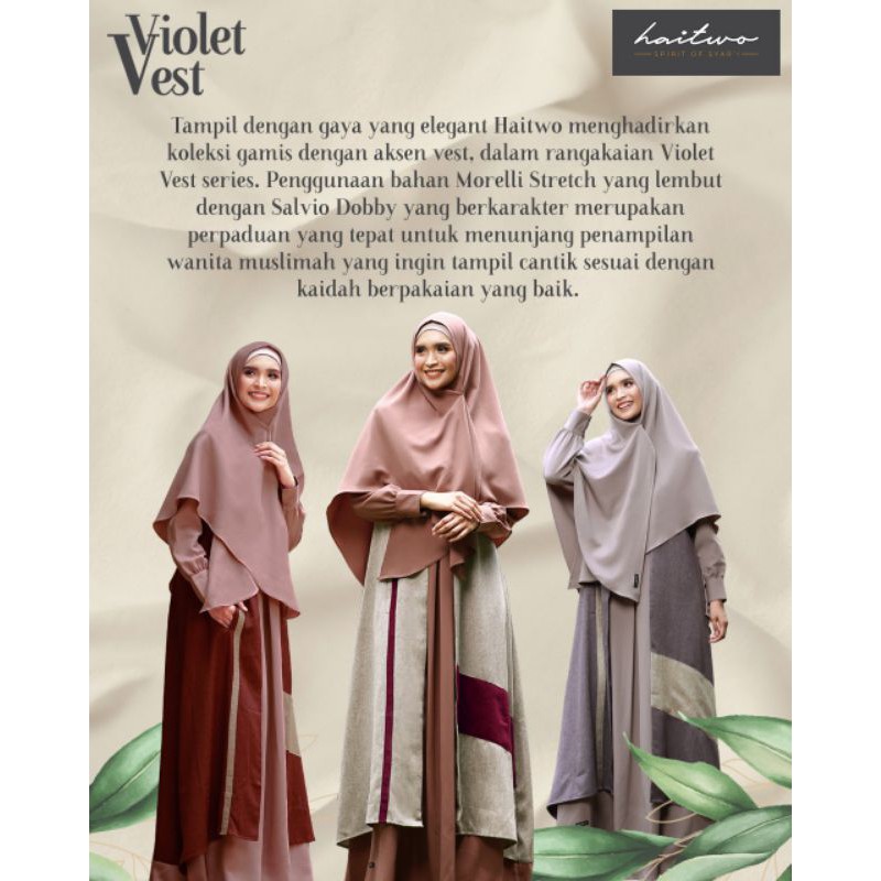 GAMIS SYAR'I SET HIJAB VIOLET VEST HAITWO GM-90