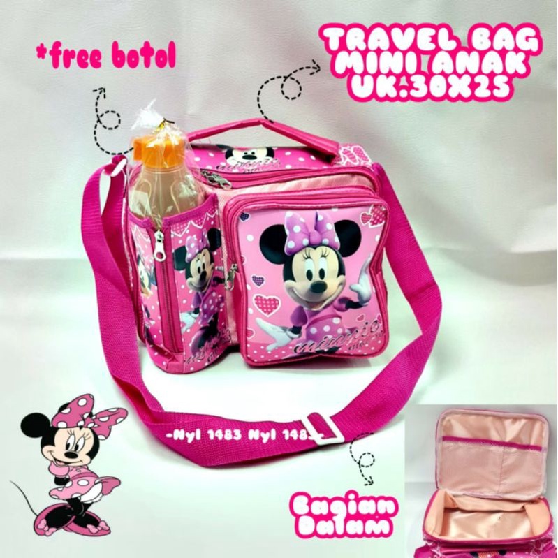 (COD)GTDFA15 tas slempang travel mini anak perempuan unicorn_lol_micky mouse Realpict