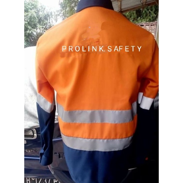 SETELAN SERAGAM SAFETY ORANYE NAVY