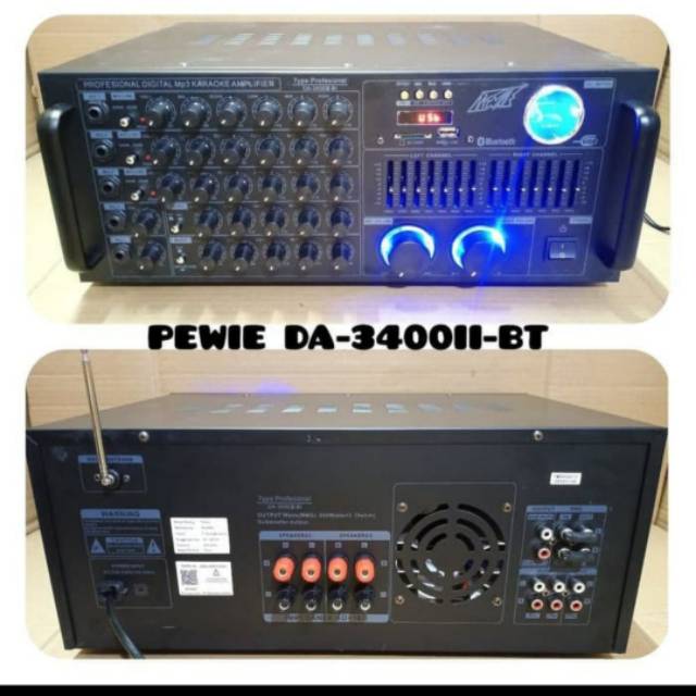 Power ampli bluetooth pewie da3400II amplifier karaoke mixer DA3400II