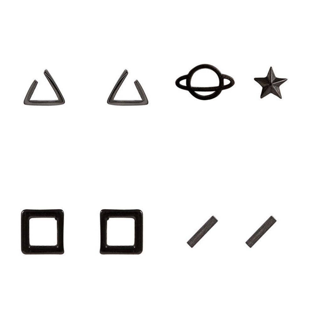 Agustinina Anting Pejantan Geometris Warna Solid Keren Pesta Pria Street Wear Alloy Lady Korea Earrings