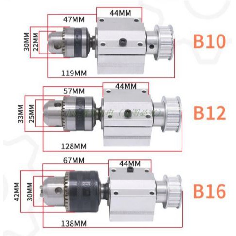 Mini bench drill spindle (B12 Drill dan 130XL belt) (8003)