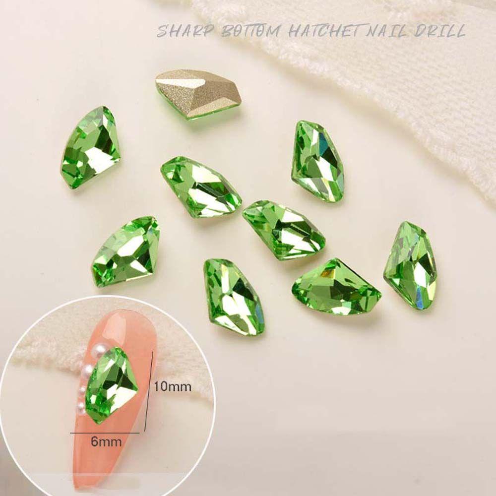 Mxbeauty Aurora Nail Art Rhinestones Wanita Fashion Berbentuk Tidak Teratur Korea Nail Drills Hiasan Kuku 3D Perhiasan Kuku