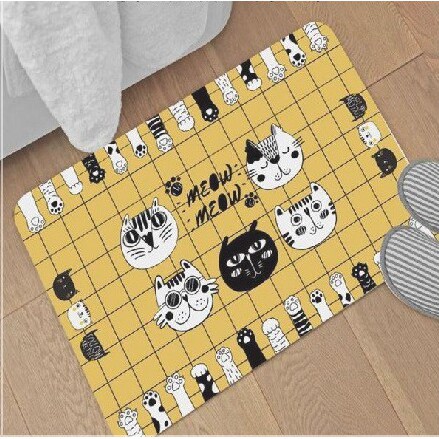 Keset Anti Slip Keset Kamar Mandi Keset Kain Anti Licin Motif 40x60 - Daun