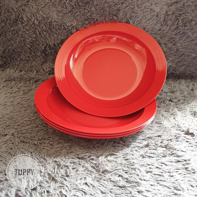 PROMO LARGE DEEP PLATE PIRING MAKAN MERAH TUPPERWARE