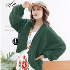 ELDIO CARDIGAN RAJUT OVERSIZE ALIVIA PREMIUM-Army