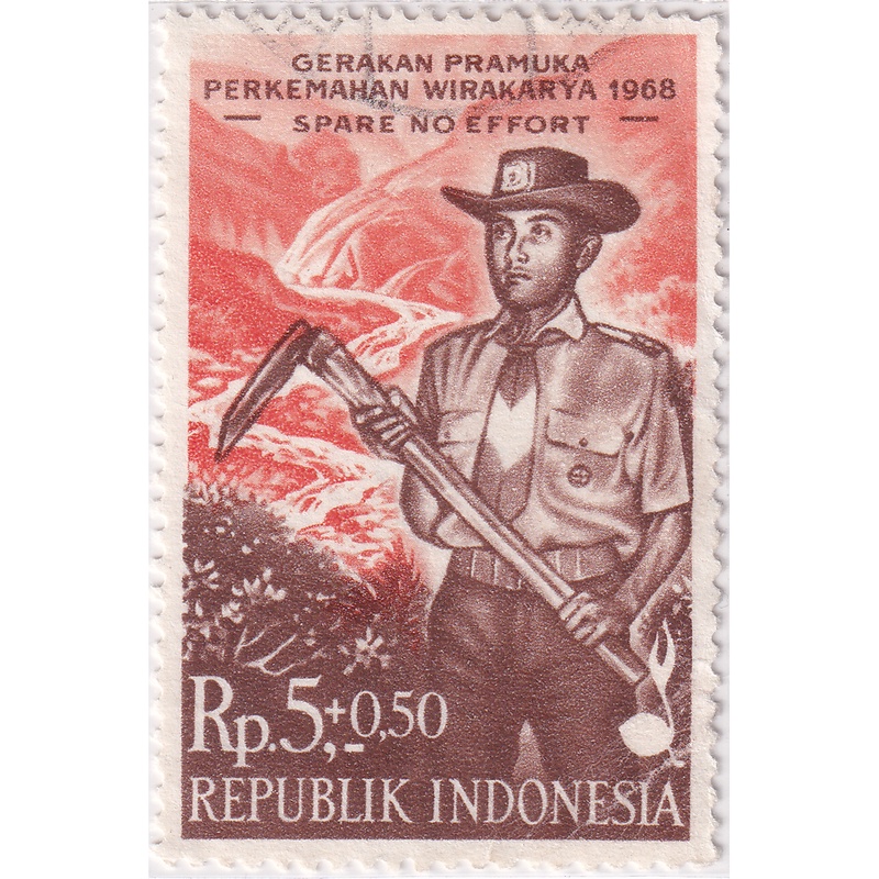 

Prangko Indonesia 1968 - "Wirakarya" Scout Camp - 5+0.50 R