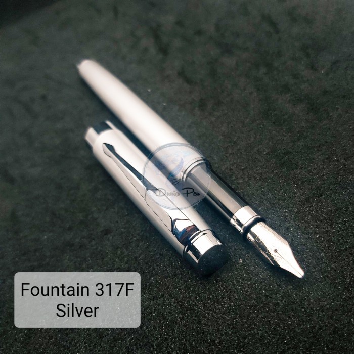 Murah Fountain Pen 317f Pena Kaligrafi Metal Pump Catridge Pen Tinta Besi Silver Indonesia