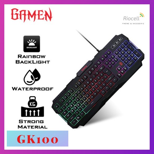 GAMEN KEYBOARD GAMING GK100 WIRED USB BACKLIGHT KEY PRO GAMING