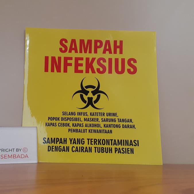 Stiker Sampah Infeksius / non Infeksius - Infeksius CUCI GUDANG