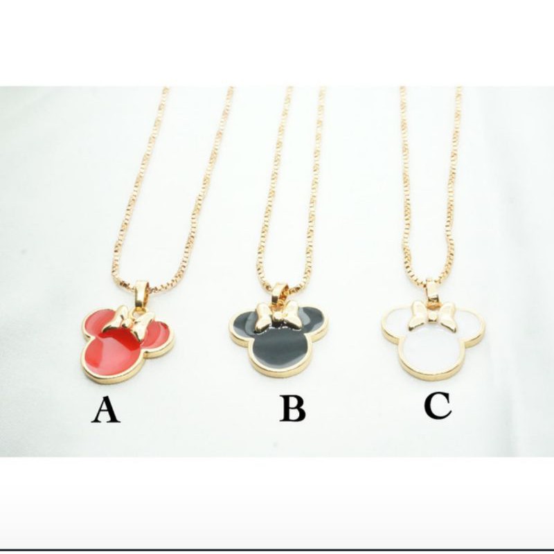 KalungXupingLapisEmasMickeyMouseMerahHitamPutih