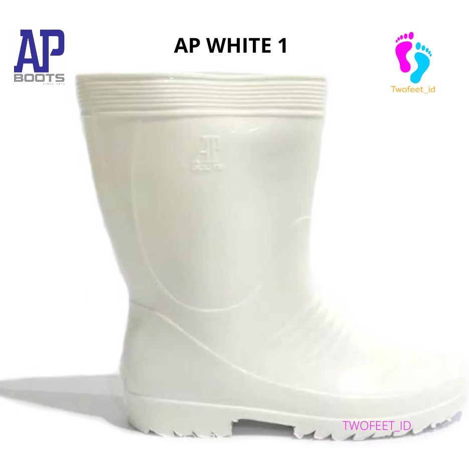 AP BOOTS HITAM DAN PUTIH 1 - AP BLACK I 25-28 -AP WHITE 1 - SEPATU BOOT PENDEK SAFETY KARET-2
