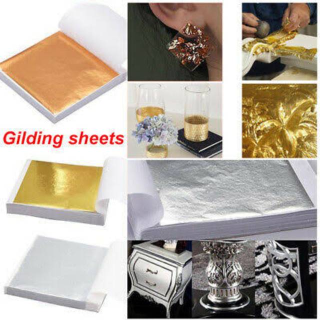 Gold Foil leaf Paper - Silver paper - Gold paper - Emas Lembaran - Foil Sheets / Kertas Foil Emas