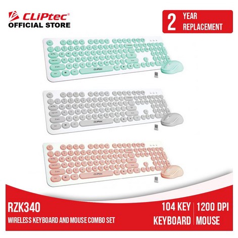 ITSTORE Keyboard Mouse Wireless Cliptec Young Air RZK340 Combo Colour RZK-340 RZK 340 Garansi Resmi 1 Tahun combo