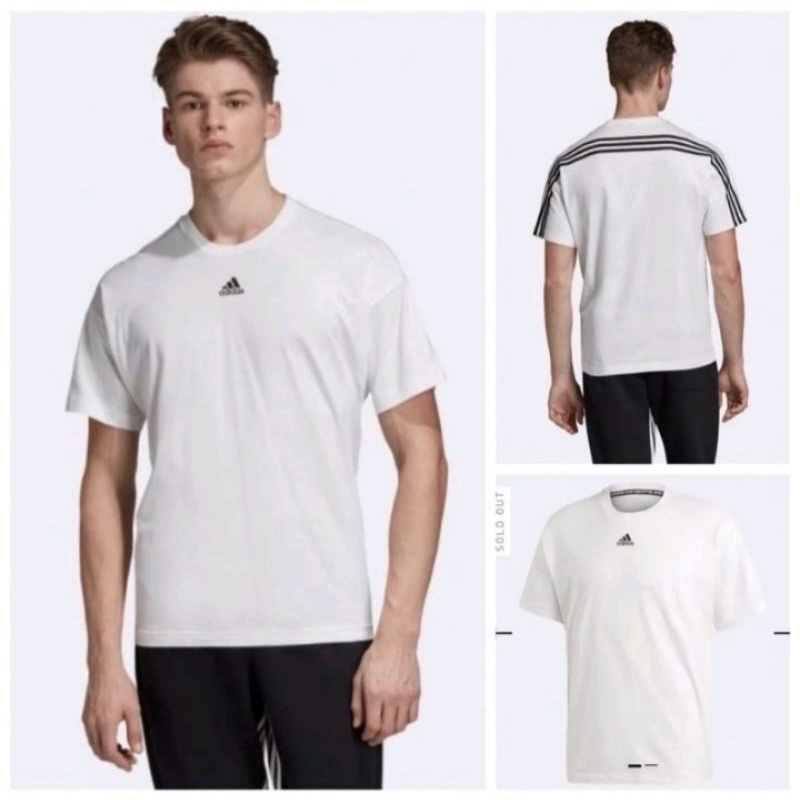 Kaos adidas 3 stripes tee white