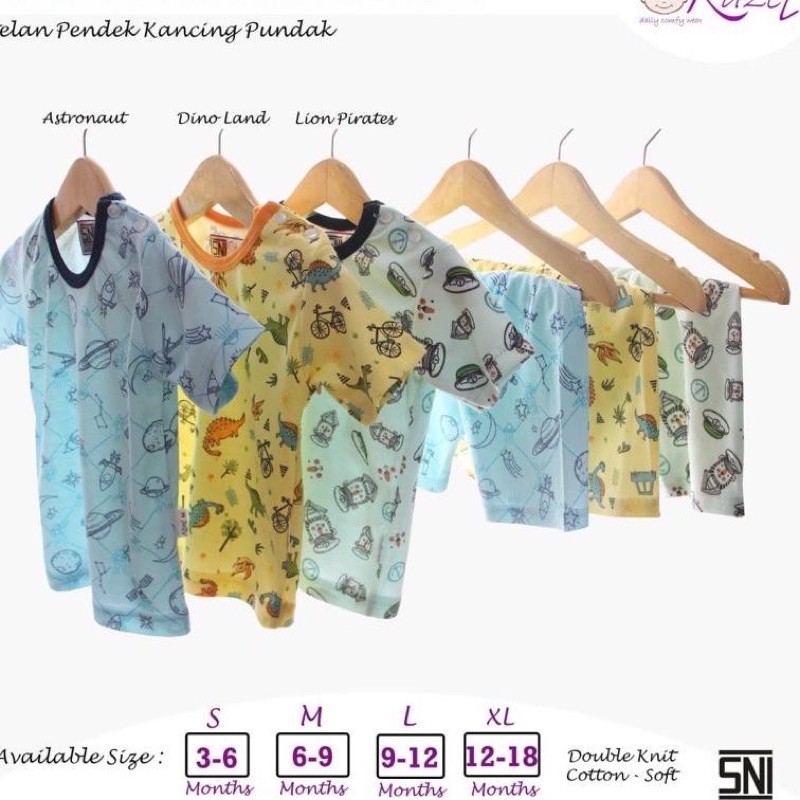 CLEARANCE SALE 3 Setelan Kazel Astronaut Panjang / Pendek / Pendek Panjang SML XL CBKS