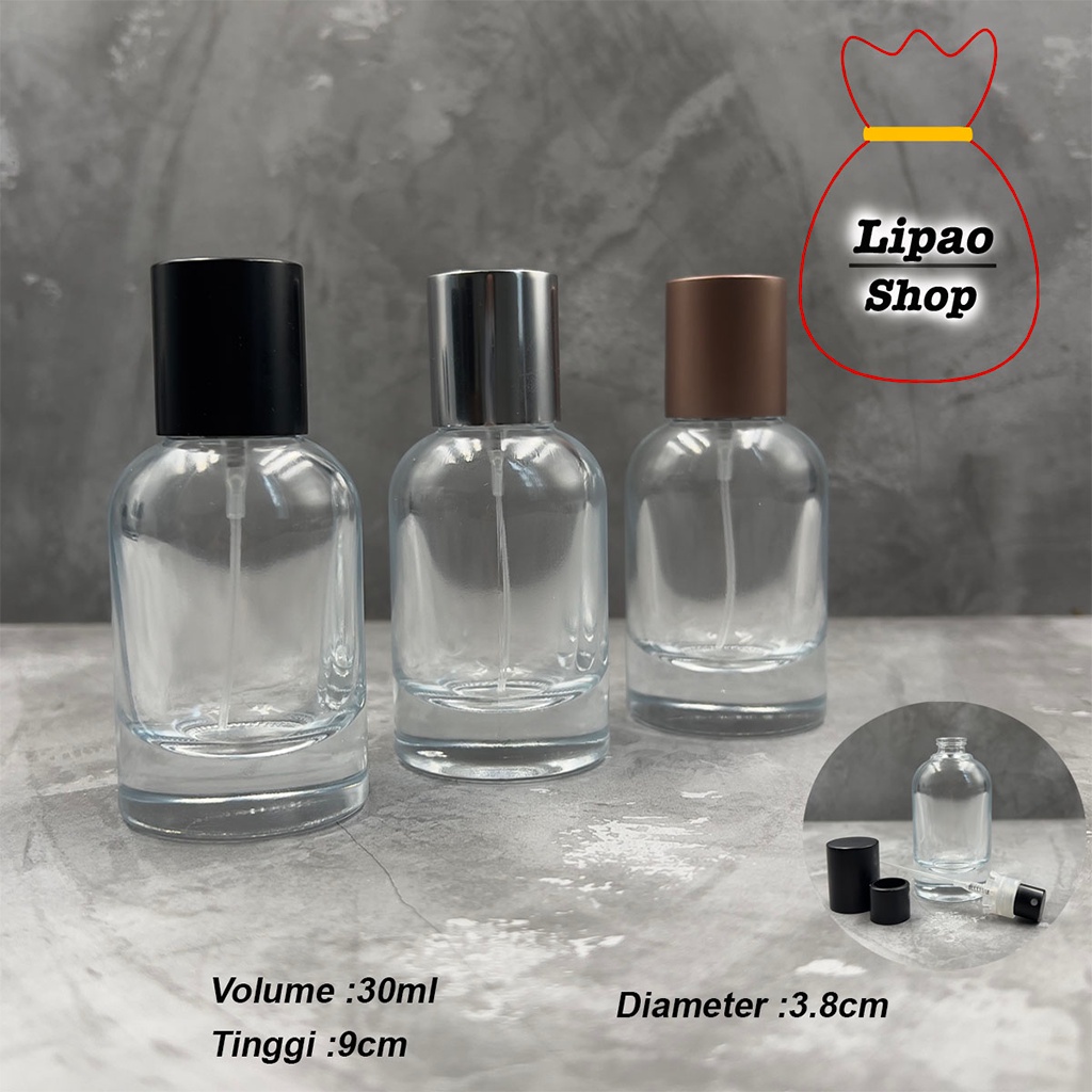 Botol Parfum 30ml Spray Kaca - Hand Easy Pump Press - Model LLB Perfume Refill Minyak Wangi