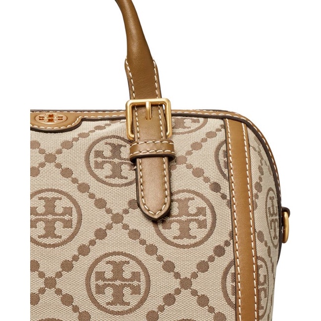 T Monogram Jacquard Barrel Shoulder Bag TORY BURCH