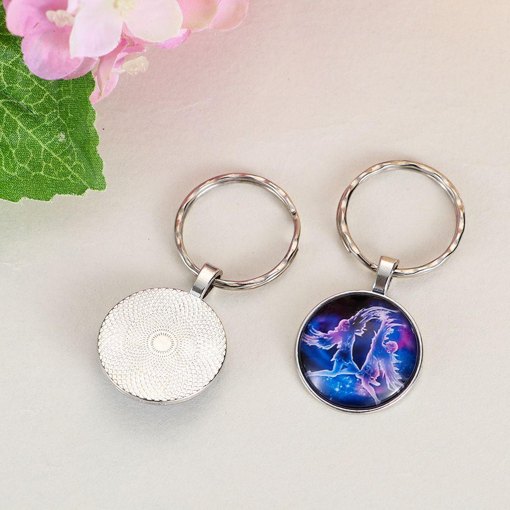 Suyo Constellation Keychain Fashion Celestial Keyring Hadiah Ulang Tahun Terbaik Leo Libra Scorpio Sagitarius