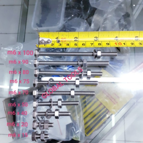 Stock Terakhir  Baut ss 304 m6 x 80 baut mur stainless baut kunci 10 not fisher sanko Tools global