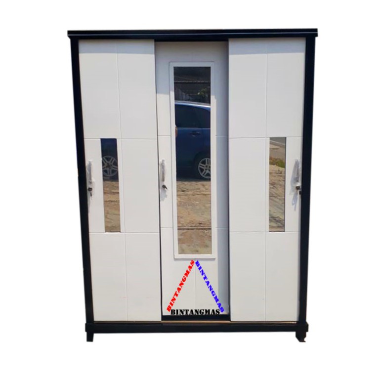 LEMARI KACA SLIDING 3 PINTU