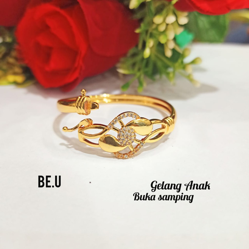 Gelang Bangkok TITANIUM Anak Permata Zircon Gold Perhiasan Anak limited edition | COD