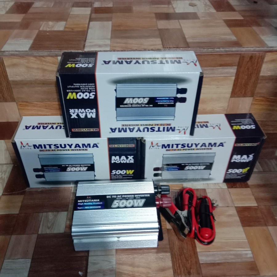 Power Inverter DC to AC 500 Watt Merek Mitsuysma With USB 5V/ Power Inverter 500W/ Inverter 500W/ Inverter Mitsuyama 500 watt | FMS