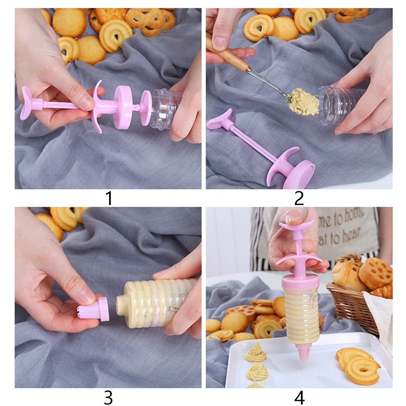 8pcs Spuit Piping Krim Bahan Plastik Untuk Dekorasi Kue Diy