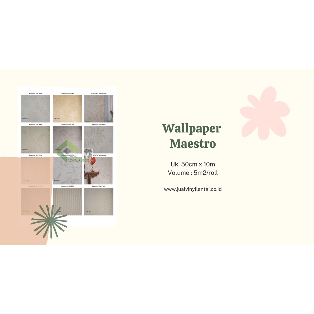 Wallpaper Vinyl Dinding tebal - tekstur Maestro