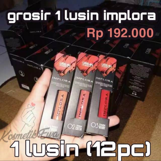 IMPLORA - 1 LUSIN LIPSTIK IMPLORA / LIPCREAM IMPLORA GROSIR ❤ BPOM & ORI ❤