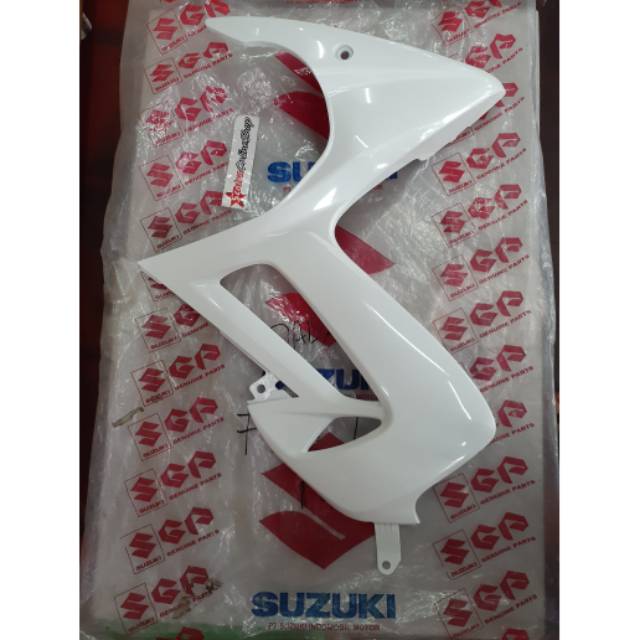 cover legsil sayap luar dalam kiri satria fu 150 2008 2013 putih original sgp