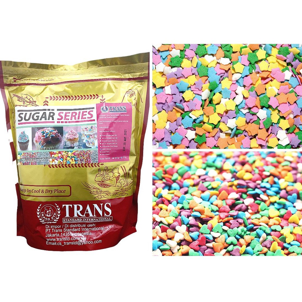 

Heart Shape Sugar Cake Decoration 1 kg (hiasan kue) Trans