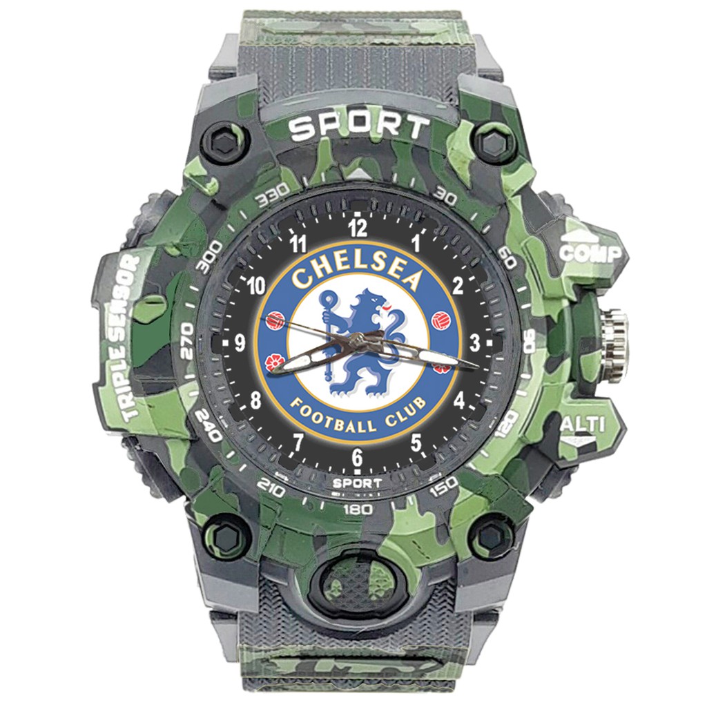 (ISTIMEWA BOSSQUE) JAM CUSTOM CHELSEA STRAP ARMY - 5 Warna