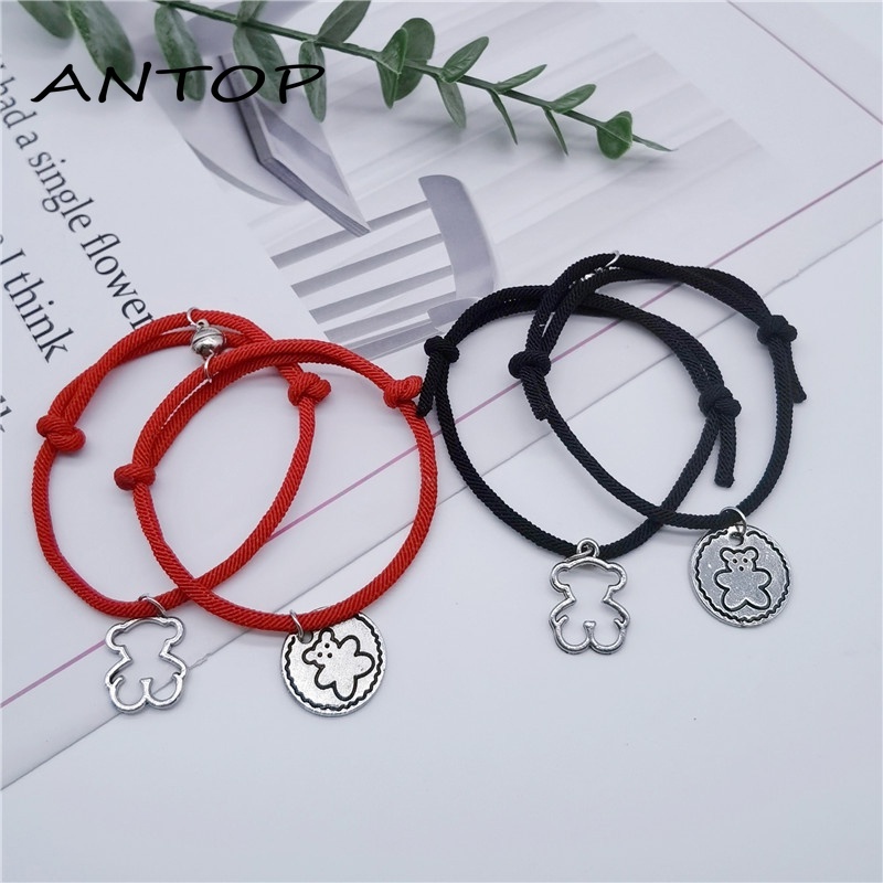 2pcs Gelang Magnet Liontin Beruang Gaya Korea Untuk Pasangan ANTOP