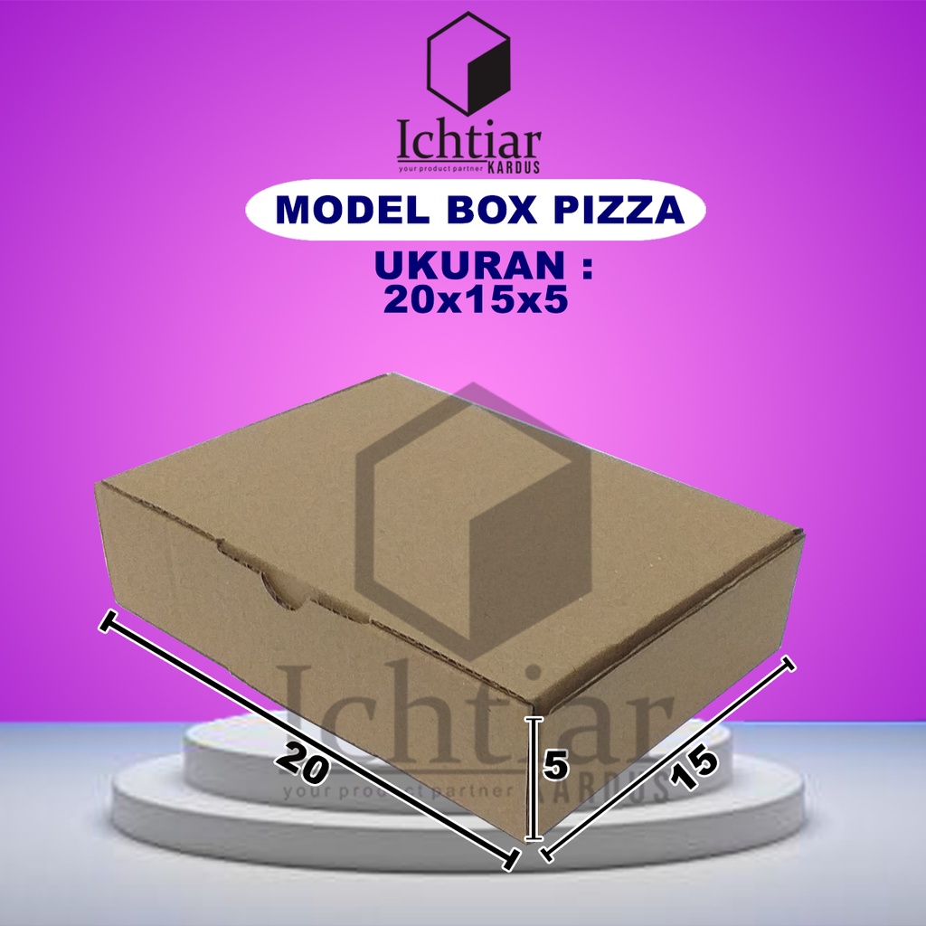 

Karton / Kardus / Box Packing Diecut / Pizza Ukuran 20x15x5 Cm
