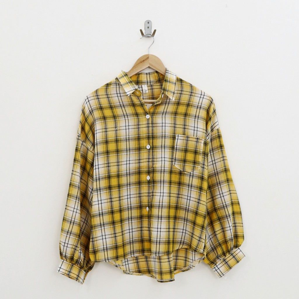 Yeloni hem flanel top -Thejanclothes