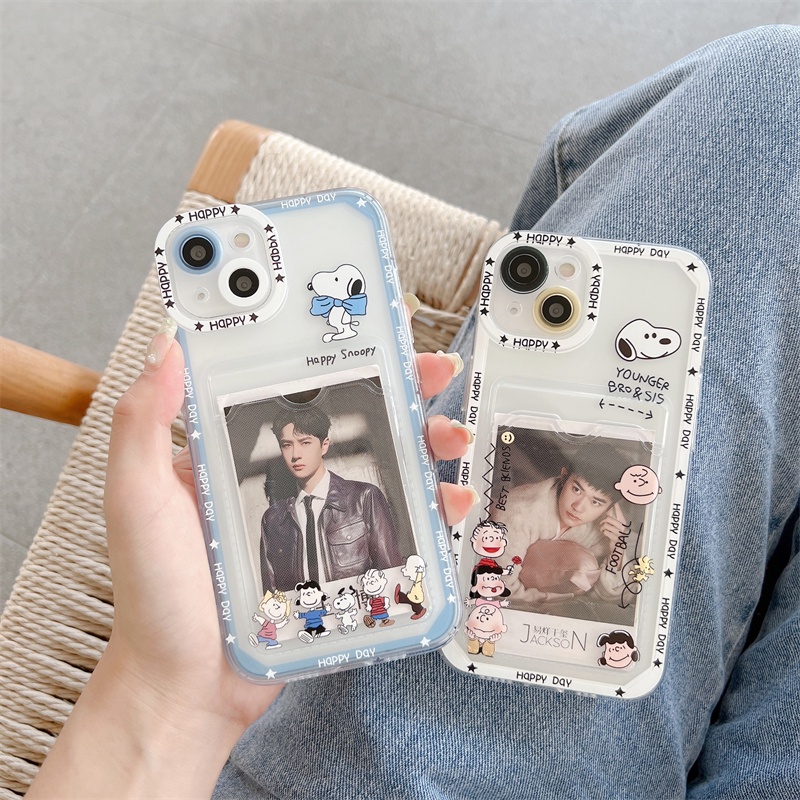 Soft Case Pelindung Anti Jatuh Motif Kartun Snoopy Untuk iPhone 14 13 12 Pro MAX 11 X XR XS MAX 7 8 Plus