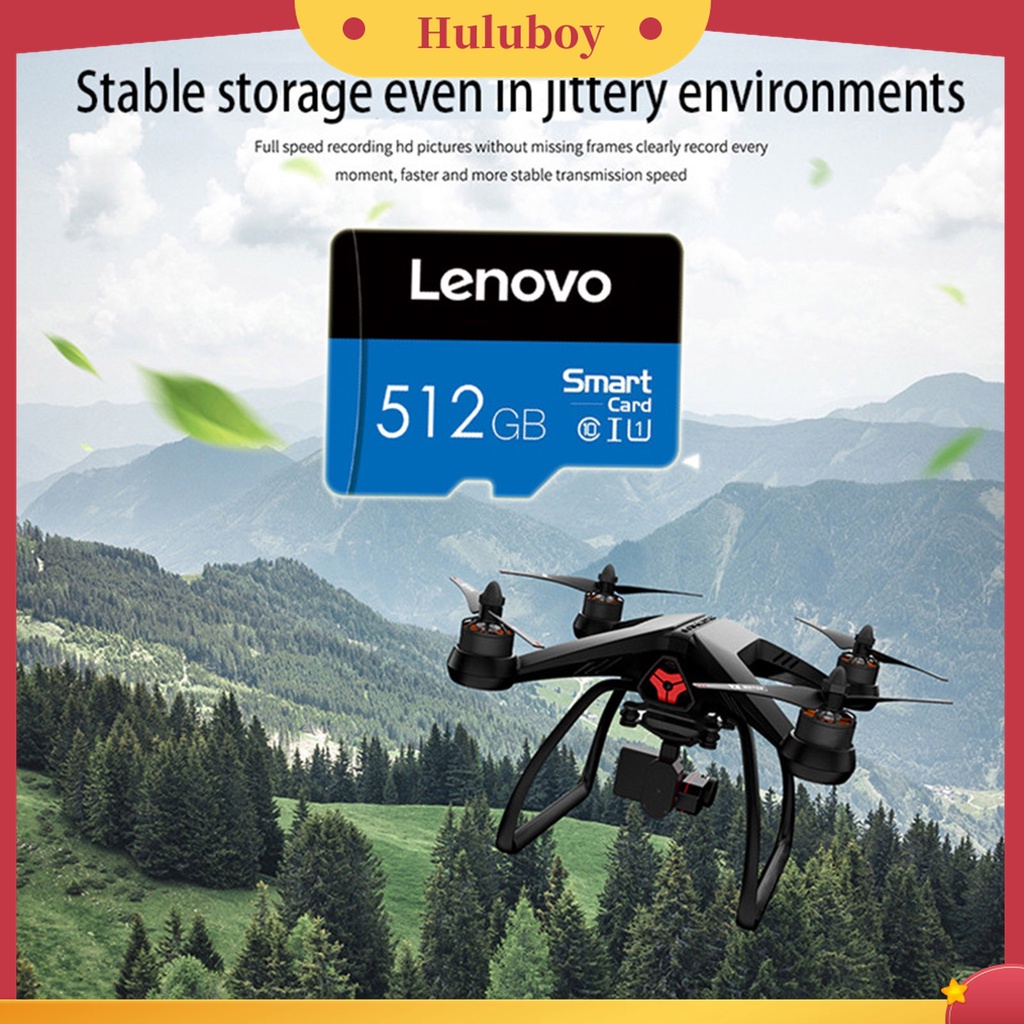 (Huluboy) Kartu Memori TF / SD Card 16GB / 32GB / 64GB / 128GB / 256GB / 512GB / 1TB High Speed Tahan Benturan Untuk Lenovo