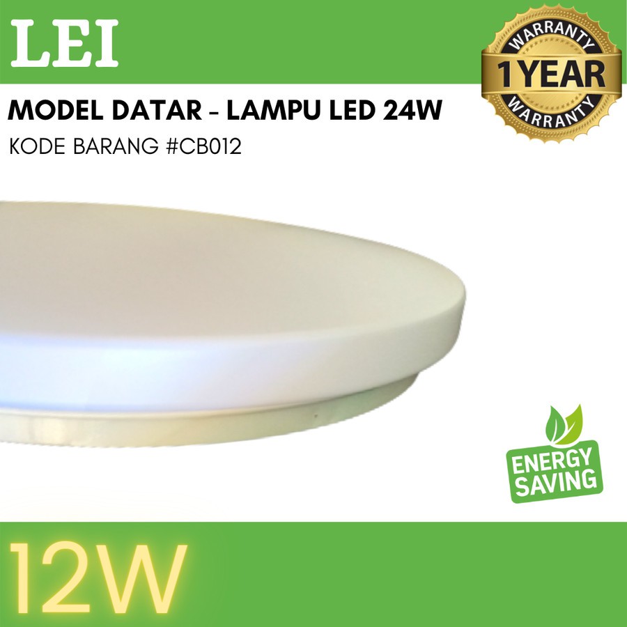 [READY] LED Lampu Plafon Lampu Ceiling Lampu Ceiling  12 Watt  6500K 1 Warna Cahaya - PUTIH