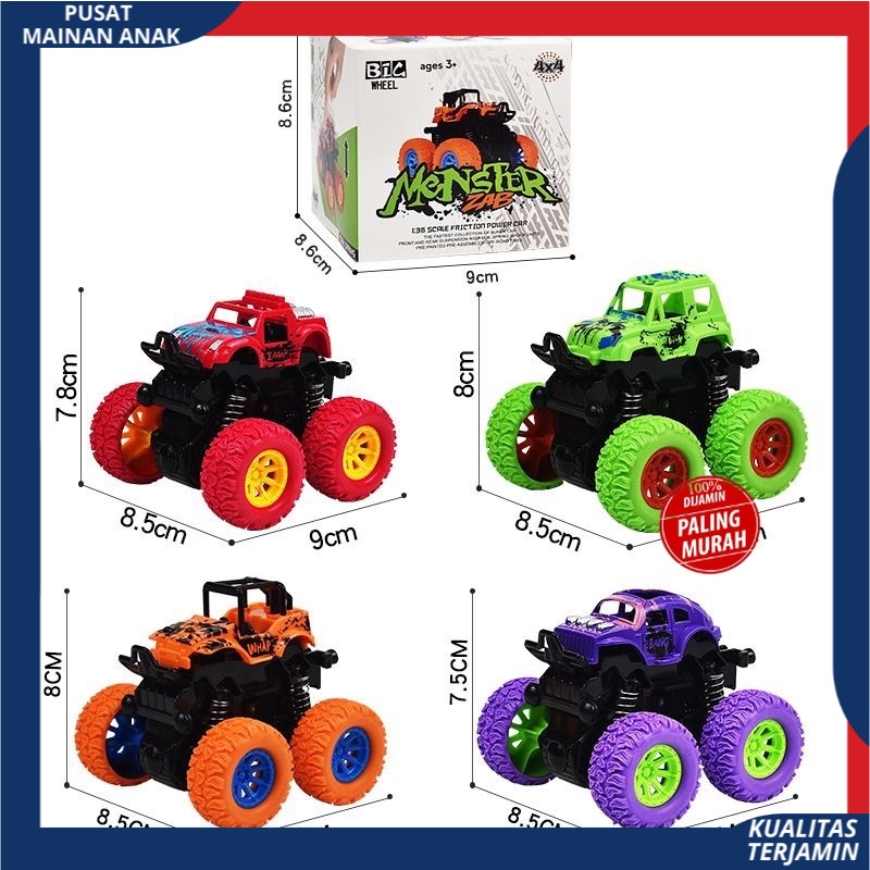 Mainan Mobil Anak Monster Zap Jip Off Road 4 Drive Inertial Bigfoot Tanpa Baterai Bahan Bagus